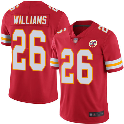 Men Kansas City Chiefs #26 Williams Damien Red Team Color Vapor Untouchable Limited Player Football Nike NFL Jersey